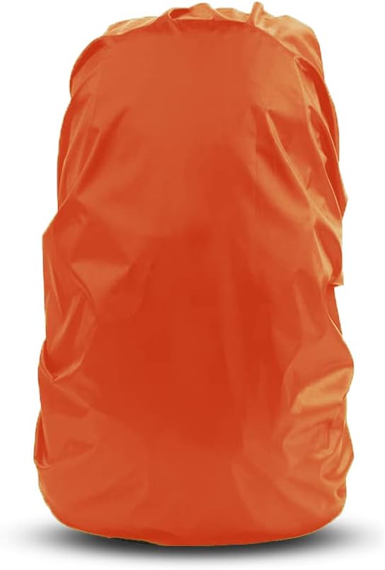 MUTMAIN 100% Waterproof Dust Proof 80L to 100L Rain Cover for Backpack Bags,Rainproof Dustproof Protector Raincover Elastic Adjustable Trekking, Camping, Hiking Bag Cover (BP-80TO100L) (Orange)
