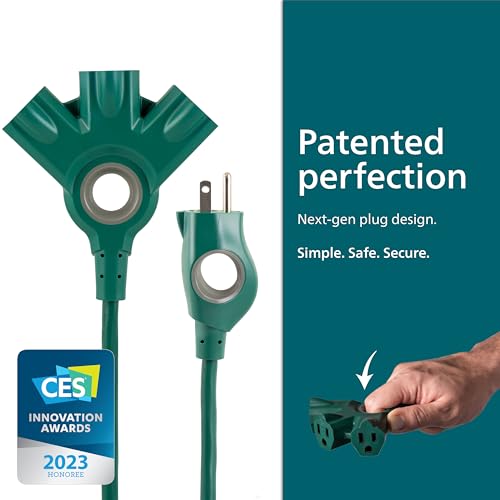 Philips EZGrip Outdoor Extension Cord with Multiple Outlets, Grounded 3 Prong Cord, Long Extension Cord Indoor with Multiple Outlets, Heavy Duty, 50 Ft, 16 AWG, Green, SPC3503ZG/37-T1 by PHILIPS - Image 2