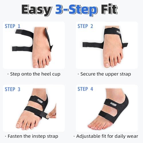 FITZOOM Heel Cups with Arch Support, Dual-Zone Silicone Heel Pads, S/M — view 6