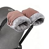 NICEWAT Manoplas para cochecito de bebé, impermeable y resistente al viento, tamaño universal, con material de felpa cálida, forro polar, para todos los cochecitos