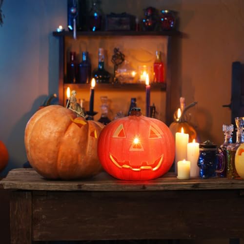 DECHOUS 8 Inch Light Up Pumpkin, Battery Operated LED Jack O Lantern by DECHOUS - Used condition - Image 7