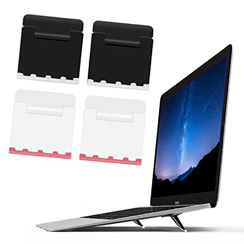 ZC GEL Laptop Stand (4 Pack), Mini Laptop Cooling Pad Portable Laptop Holder Foldable Laptop Support Stand Ergonomic Laptop Stand for Desk Compatible with Any Laptops Computer