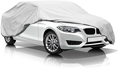 KAKIT Car Cover Waterproof All Weather Outdoor Car Cover Durable Protect Car Paint UV Protection with Free Anti-Theft Lock,Fits Sedan up to 185"