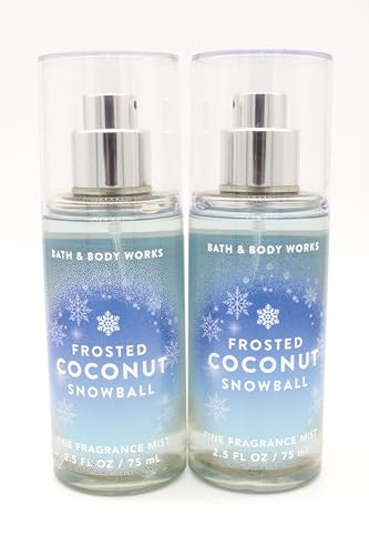 Generic Frosted Coconut Snowball, Bath and Body, Fine Fragrance Mist, Travel Size, 2.5 fl oz each, 2 pack