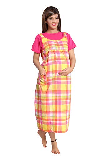 Image of Soulemo Women's Cotton Checkered Maternity Dres