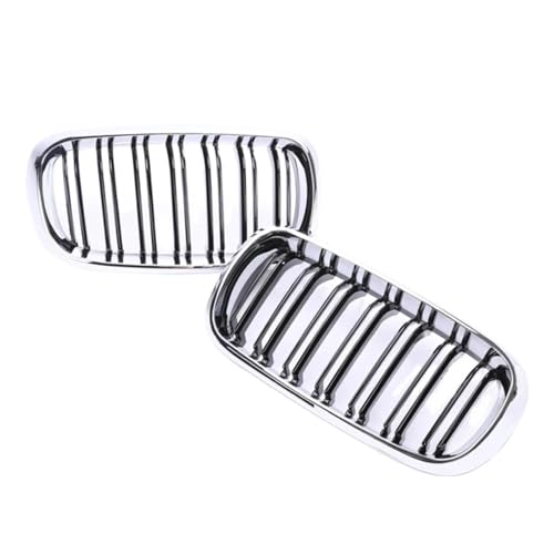 X5用 X6 F15 F16 2014-2018用 カーボンファイバー フロントボトムバンパー キドニーブラックグリル クロームグリル カーアクセサリー 車のダブルキドニーグリル(Dual Chrome Black)