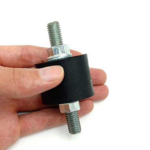 M10 Rubber Studs Shock Absorber Anti-Vibration Isolator Mounts, Rubber Cylindrical Vibration Isolation Mount, For Air Compressors, Garage Motor, Diesel Engines(With Non-Slip Nuts, 4 Pack Double Stud) #TOP4