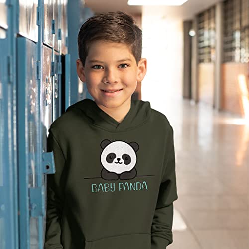 Panda Graphic Kids' Sponge Fleece Hoodie - Kawaii Design Kids' Hoodie - Cute Design Hoodie For Kids - Black, M #TOP2