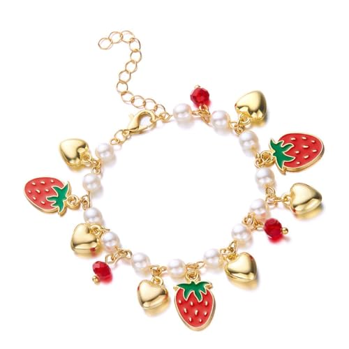 Elegant Fruit Bracelet Handmade Jewelry Unique Heart Statement Bracelet