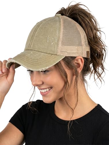 Image of Funky Junque Womens Baseball Cap Dad Hat Ponytail Messy Bun Trucker Ponycap