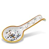 Ricco Deruta Deluxe - Large Spoon Rest, Hand Painted, Made in Italy.