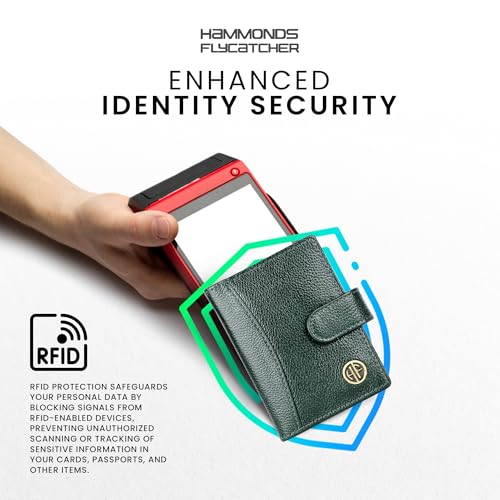 HAMMONDS FLYCATCHER Genuine Leather Card Holder Wallet for Man & Women, RFID Protected ATM/Credit Card Holder Wallet for Men with 18 Slots, Gift for Men, Father, Husband, Boyfriend - Green 4 41oOswsaWGL