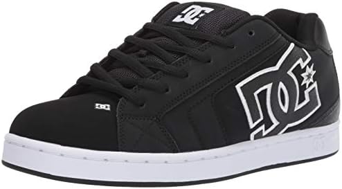 DC Men's Net Skate Casual Shoe, Black/Black/White, 13