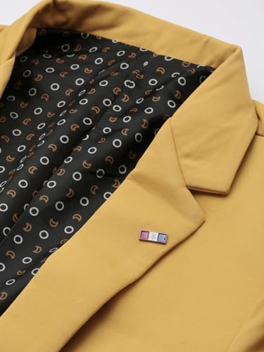 Image of SHOWOFFFF Men Solid Single Breasted Casual Blazer | Notched Lapel Full Sleeves Cotton Blazer for Mens | Slim Fit Regular Length Blazer for Men's