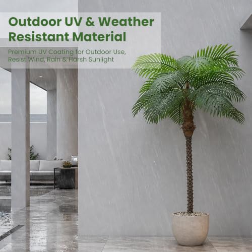 Image of Artificial Palm Trees for Outdoors,6.5ft Tall Fake Plant for Indoor /Outdoor