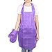 Ruilogod Włóknina Household restauracyjnej kuchni Fartuch kuchenny Bib Dress Glove Fioletowy