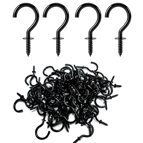 ALLWIN 1 Inch Small Screw Hooks, 120 Pcs Rust-Resistant Coated