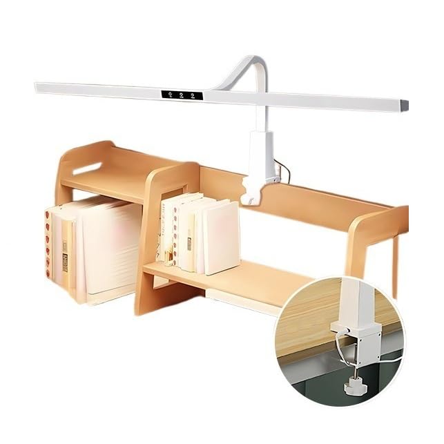 Tischlampen LED-Schreibtischlampe, Augenschutz-Schreibtischleuchte mit verstellbarem Schwanenhals, Touch-Steuerung, dimmbare Helligkeit, moderne Klemmlampe for Lesen, Studieren, Werkbank Nachttischlam