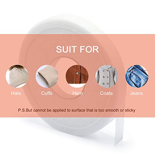 Iron-On Hemming Tape Fabric Fusing Tape Fusible Bonding Web Adhesive Tape For Bonding Clothes Jeans Pants Collars, 100 Yards (1/2 Inches) #TOP2