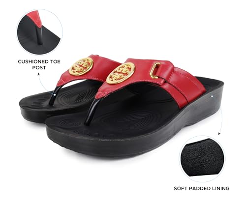 Image of AEROTHOTIC Arch Support Flip Flops for Women Comfortable Stylish Straps with Non Slip Footbed Fashion Dressy Sandals Outdoor Travel Vacation Essentials