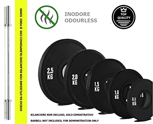 G5 HT SPORT Unisex - Adult Total Black Disc Bumper Micro Hole Diameter 50 mm for Gym and Home Gym (1 x 2 kg) - Image 3