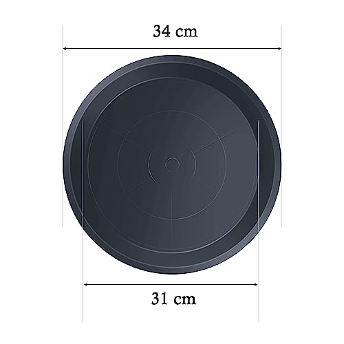 Kunjocy Pack of 5 Black Plant Pot Saucers - Image 2