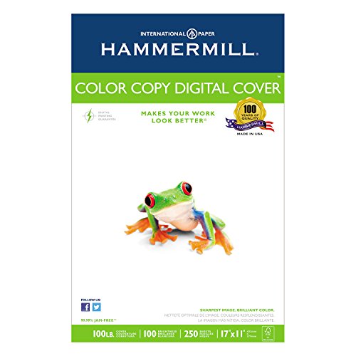 Hammermill Cardstock, Premium Color Copy, 100 lb, 17 x 11-1 Pack (250 Sheets) - 100 Bright, Made in the USA Card Stock, 133202R