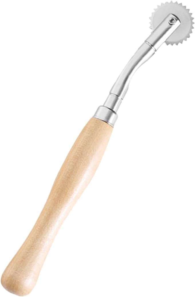 ULDIGI Wooden Handle Toothed Cloth Wheel Scanning Line Tool for Tailoring and Cross-Stitching for Accurate Marking and Sewing Patterns