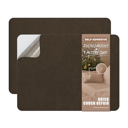 Azobur Fabric Couch Repair Patch 8.3 x 11 inches,Self-Adhesive Fabric Repair Patch for Furniture,Handbag,Sofa,Car Seats-(Dark Brown) by Azobur - Used condition - US$12.00