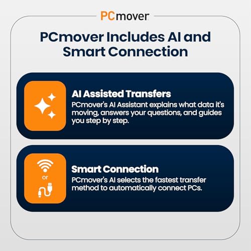 Image of Laplink PCmover Ultimate 11 - Migration of your Applications, Files and Settings from an Old PC to a New PC - Data Transfer Software - With Optional High Speed Ethernet Cable - 2 Licenses
