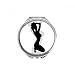 Hot Woman Squats Outline Hand Compact Mirror Round Portable Pocket Glass