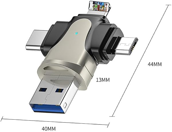 WODHAZNC Four-in- Car U Disk Multi-Functional Metal Type-c 32g Mobile Phone Computer Transmission(D) - 3