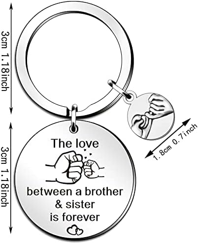 SMARGO Brother Gifts Sister Keyring from Sister Brother Little Big Brother Sister Christmas Thanksgiving Birthday Gifts for Brother Sister