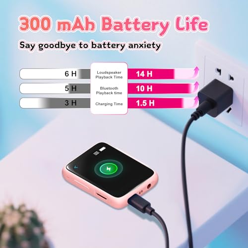 Kids Bluetooth MP3 Player with Speaker，Christmas Birthday Gift for 6-12 Year Old Girls Boys，32GB Portable Travel Music Players,Pink by VANSING - Image 8