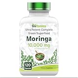 tnvitamins Moringa 120 Capsules | High Potency Moringa Leaf Extract Superfood Supplement for Energy, Vitality & Antioxidant Support