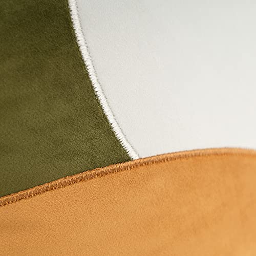 Yangest Green Decorative Velvet Throw Pillow Cover With Cloth Texture Patchwork Cushion Case Modern 18X18 Inch Pillowcase For Sofa Couch Bedroom Living Room Home Decor #TOP2