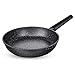 HUAFA Padella antiaderente, Alluminio, Induction Padella,Nero (nero con rivestimento in pietra, 30 cm)