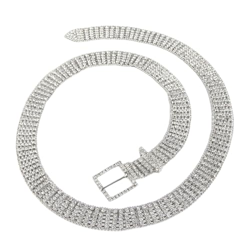 Rhinestones Waist Belt,Elegant Full Rhinestones Belt for Women Square Buckle Corset Belt for Evening Party Dresses Wedding Bride Waist Ornament