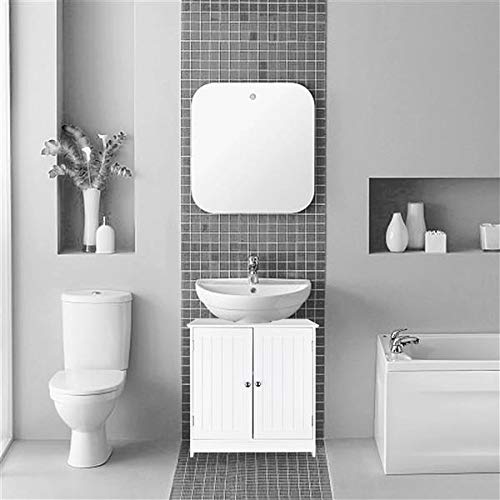 Hopehope Sink Cabinet Pedestal Under Sink Storage Bathroom Vanity With 2 Doors Traditional Bathroom Cabinet Space Saver Organizer 23.6 X 11.81 X 23.6 Inch White (Pedestal Sink) #TOP3
