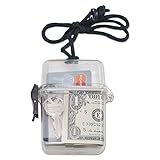 Advantus Waterproof ID Case with 38-Inch Cord, 3.75 x 1.5 x 4.75 Inches, Clear with Black Cord/Latch (75558)