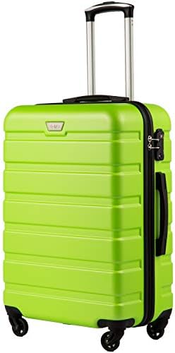 COOLIFE Suitcase Trolley Carry On Hand Cabin Luggage Hard Shell Travel Bag Lightweight with TSA Lock and 2 Year Warranty Durable 4 Spinner Wheels (L(77cm 93L), Yellow)