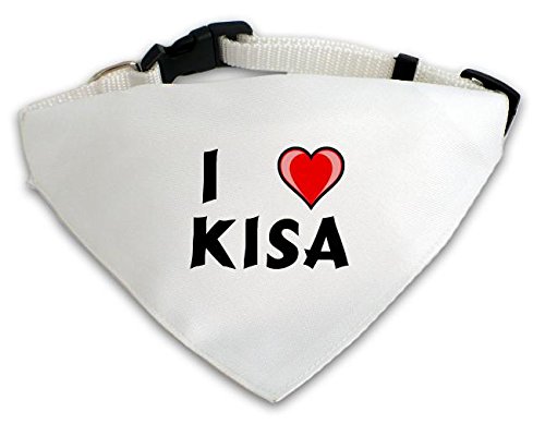 Dog Bandana with I love Kisa (first name/surname/nickname)