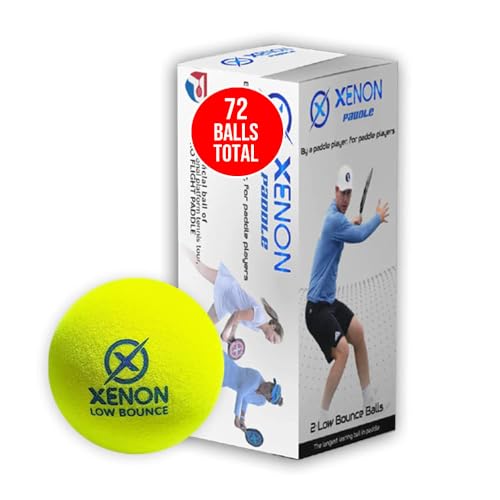 Xenon Paddle Low Bounce Tennis Balls, Bright Yellow, (2 Balls, 36 Sleeves)