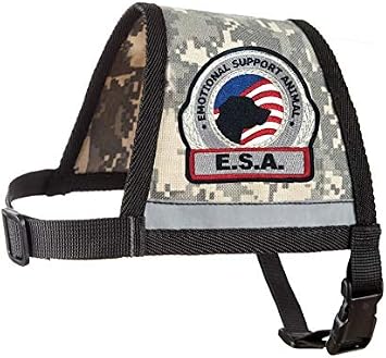Premium Emotional Support Dog Vest for Small Dogs ESA - Includes 5 Federal Law ESA Handout Cards X-Small 16-23" Girth, Camouflage