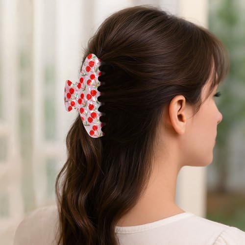 Pinza para cabello con diseño cereza en PVC 9x4.1 cm miniatura 6