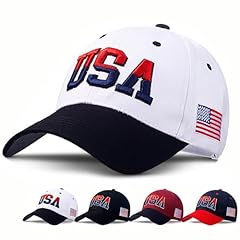 American Usa Flag - White