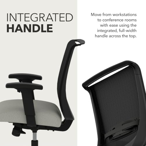 Image of HON Convergence Ergonomic Office Chair with Mesh Back, Adjustable Arms, Lumbar Support, Synchro‑Tilt Desk Chair with Wheels for Home Office or Computer Use, Black Frame, Fog