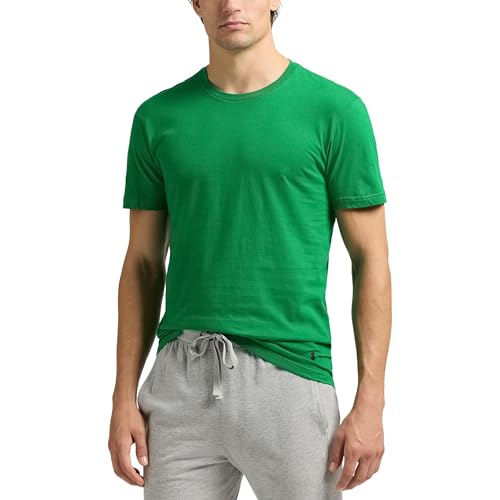 Polo Ralph Lauren Mens Classic Fit Crew Shirts, Royal Blue/Green/Black, Large3