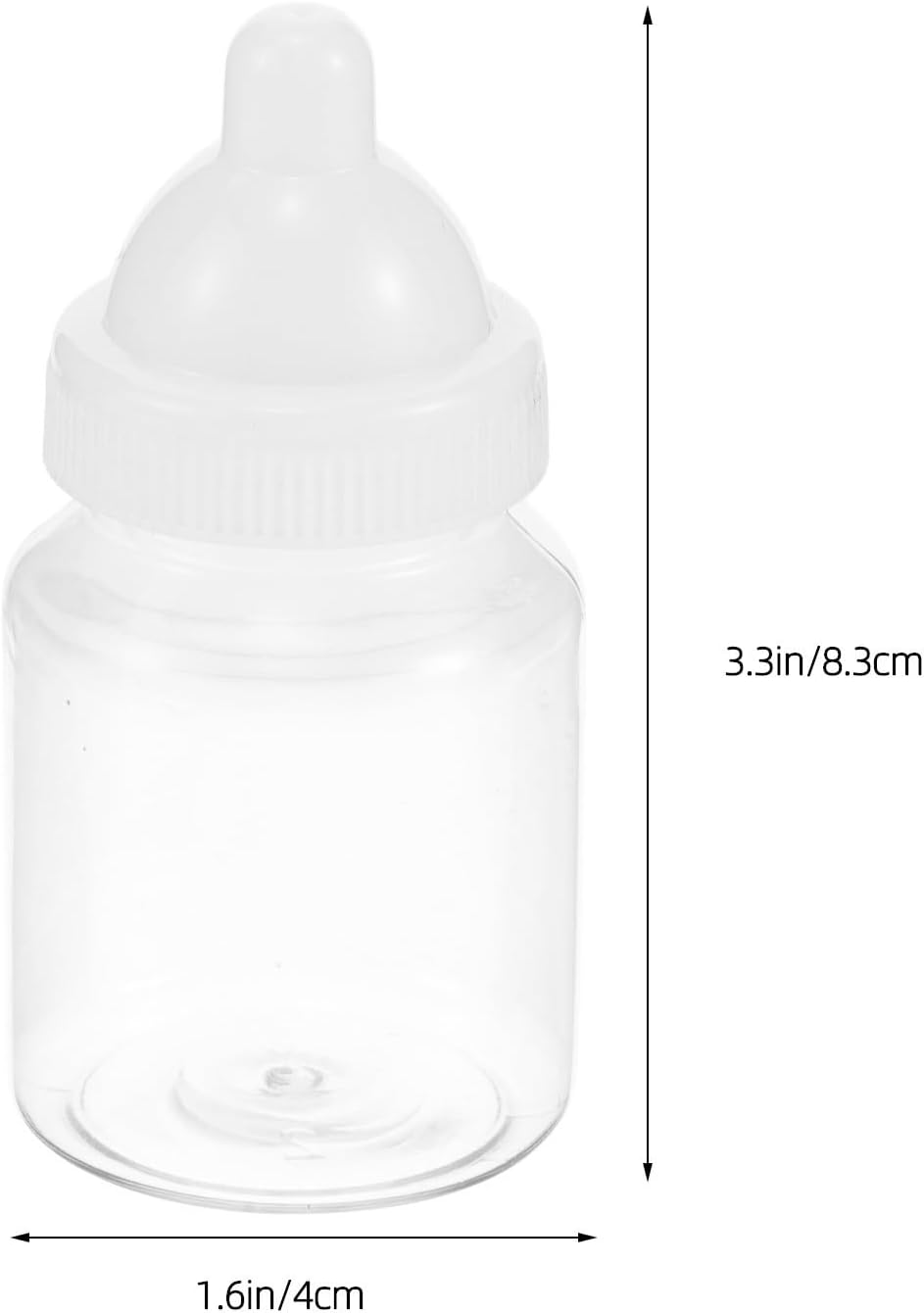 Beavorty 48pcs White Plastic Candy Bottle with Integrated Lid