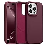 UCASONG Magnetic for iPhone 14 Pro -6.1Inch Liquid Silicone Phone Case, Compatible with MagSafe, Cute Plain Solid Color Slim Case Soft Smooth Matte Shockproof Protective Cover, Plum - Image 1